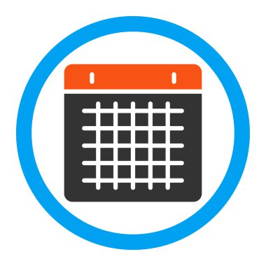 Takvim yuvarlak vektör simgesi