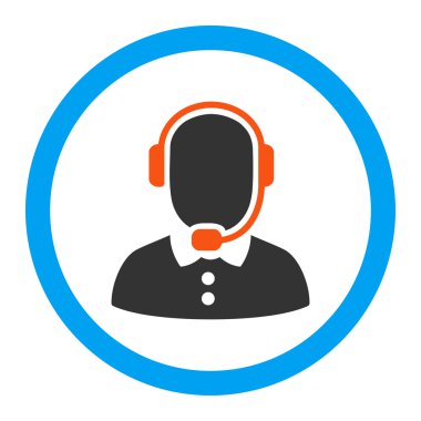 Çağrı Merkezi operatörü yuvarlak vektör simgesi