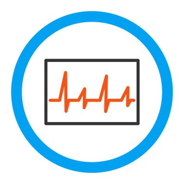 Kardiyogram yuvarlak vektör simgesi