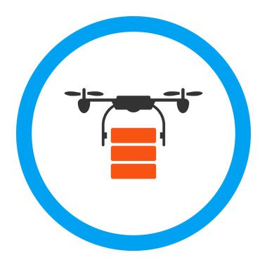 Kargo uçağı yuvarlak vektör simgesi