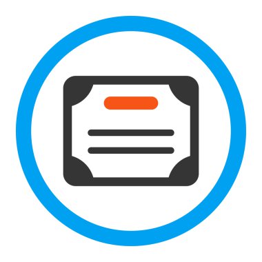 Sertifika yuvarlak vektör simgesi