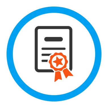 Onaylı Diploma yuvarlak vektör simgesi