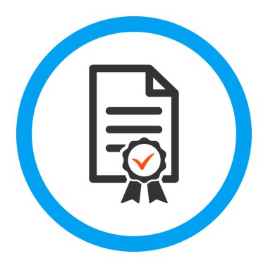 Sertifikalı yuvarlak vektör simgesi