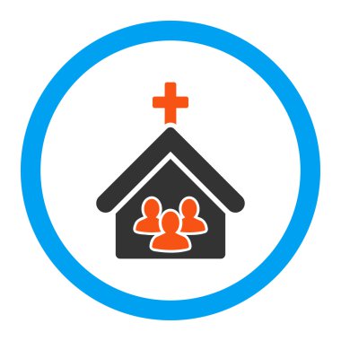 Kilise yuvarlak vektör simgesi