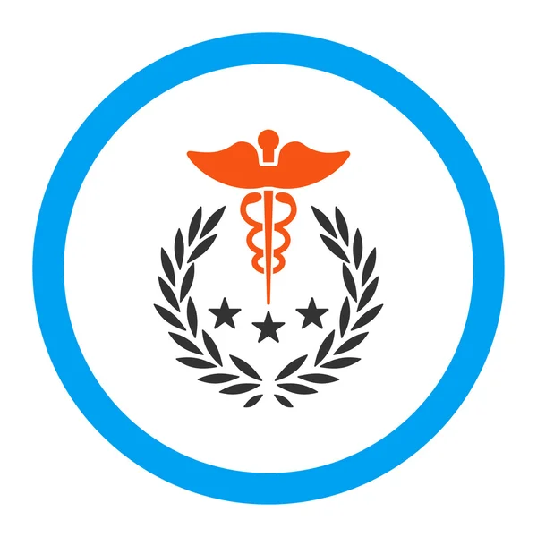 Caduceus Logo zaoblené vektorové ikony — Stockový vektor