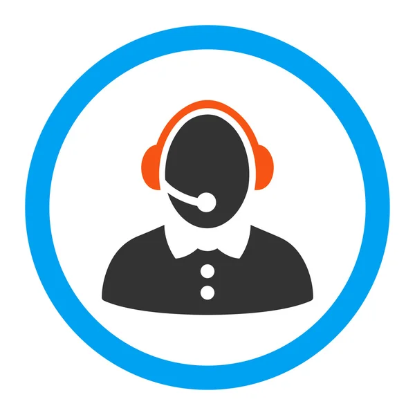 Call Center kvinna rundade vektor Icon — Stock vektor