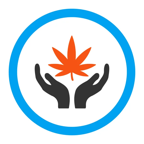 Cannabis vård rundade vektor Icon — Stock vektor