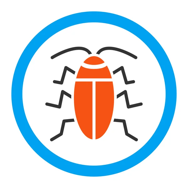 Cucaracha redondeada Vector icono — Vector de stock