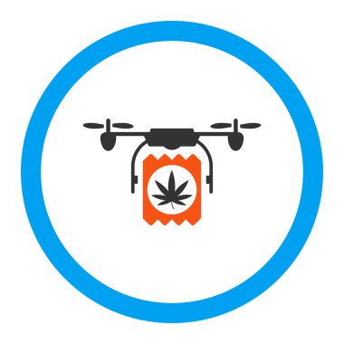 Uyuşturucu uçağı teslim yuvarlak vektör simgesi