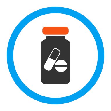 Uyuşturucu Phial yuvarlak vektör simgesi