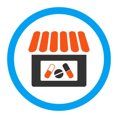 Eczane yuvarlak vektör simgesi