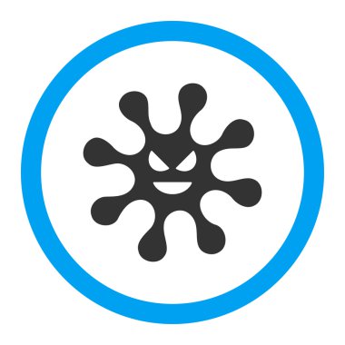 Kötü bakteri yuvarlak vektör simgesi