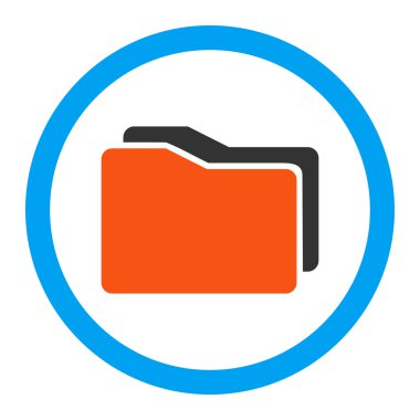 Klasörleri yuvarlak vektör simgesi