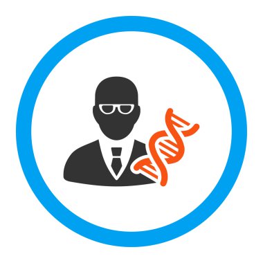 Genetik mühendisi yuvarlak vektör simgesi