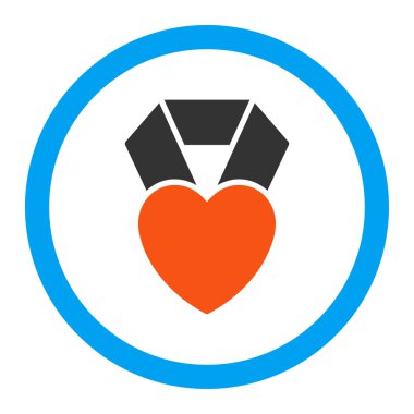 Kalp Ödülü yuvarlak vektör simgesi