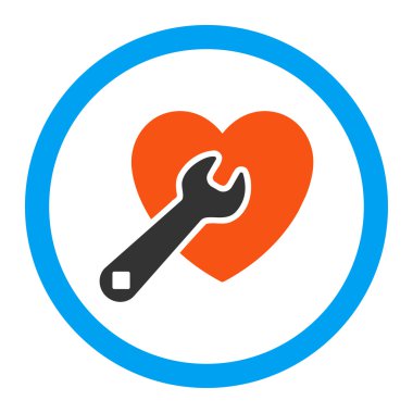 Kalp onarım yuvarlak vektör simgesi