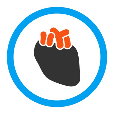 Kalp yuvarlak vektör simgesi