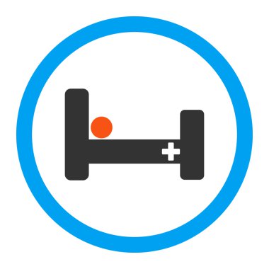 Hastane yatak yuvarlak vektör simgesi