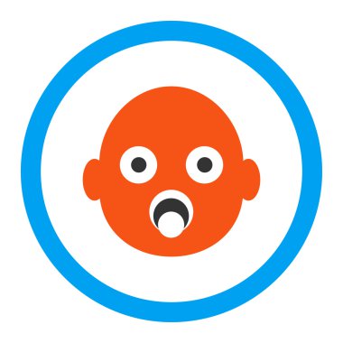 Bebek kafa yuvarlak vektör simgesi