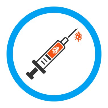 Enfeksiyon enjeksiyon yuvarlak vektör simgesi