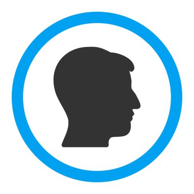 Adam baş vektör simge yuvarlak