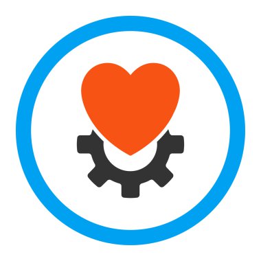 Mekanik Kalp yuvarlak vektör simgesi