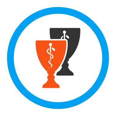 Tıbbi bardak yuvarlak vektör simgesi