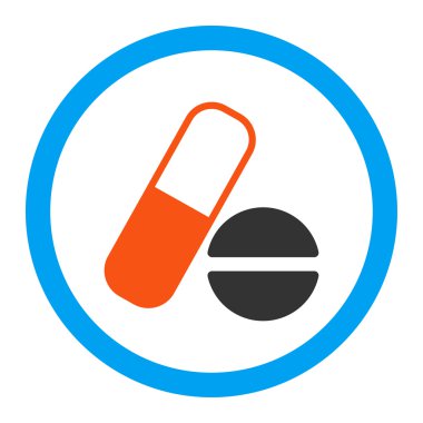 İlaç yuvarlak vektör simgesi