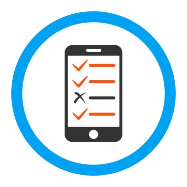 Mobil Test yuvarlak vektör simgesi