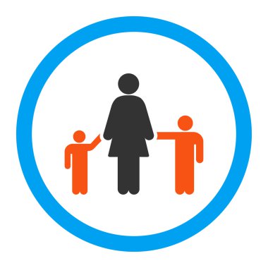 Anne ve çocuk yuvarlak vektör simgesi