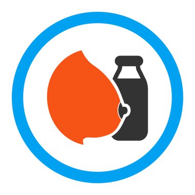 Anne sütü yuvarlak vektör simgesi