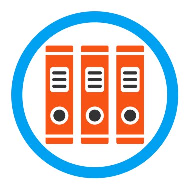 Office kitaplar yuvarlak vektör simgesi