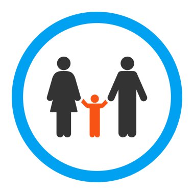 Anne ve çocuk yuvarlak vektör simgesi