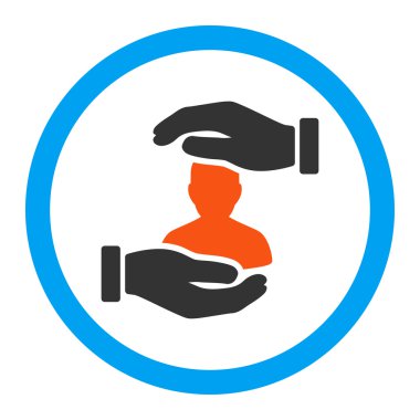 Hasta sigorta yuvarlak vektör simgesi