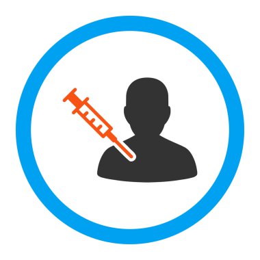 Hasta aşı yuvarlak vektör simgesi