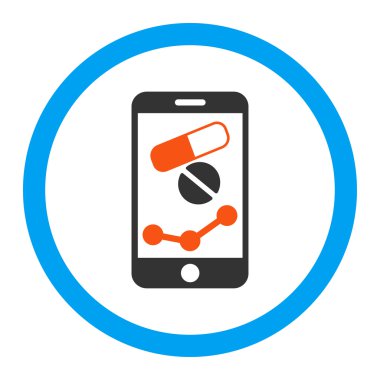 Eczane Online raporu vektör simge yuvarlak