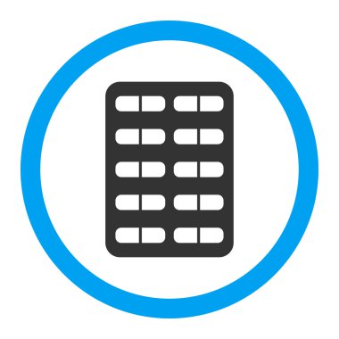 Hap Blister yuvarlak vektör simgesi