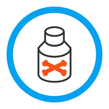 Zehir şişe yuvarlak vektör simgesi