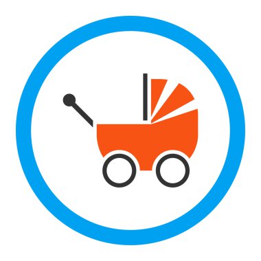 Çocuk arabası yuvarlak vektör simgesi