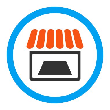 Dükkanı yuvarlak vektör simgesi