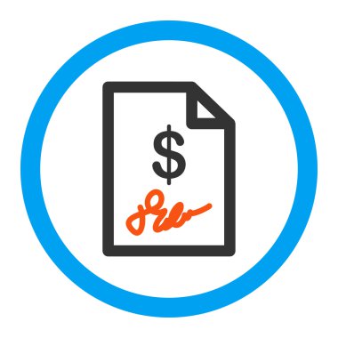 İmzalanmış fatura yuvarlak vektör simgesi