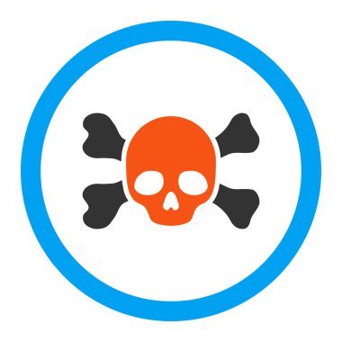 Skull And Bones yuvarlak vektör simgesi