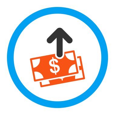 Para yuvarlak vektör simge harcamak