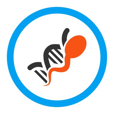 Sperm genom yuvarlak vektör simgesi