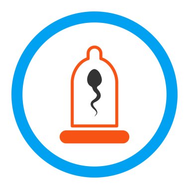 Sperm prezervatif yuvarlak vektör simgesi