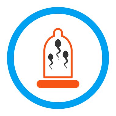 Sperm prezervatif yuvarlak vektör simgesi