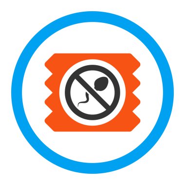 Sperm öldürücü prezervatif yuvarlak vektör simgesi