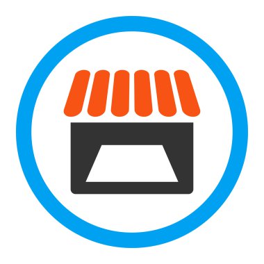 Mağaza yuvarlak vektör simgesi