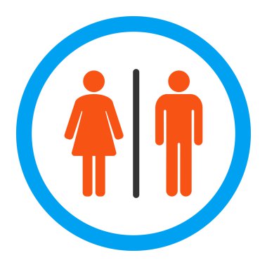 Tuvalet yuvarlak vektör simgesi