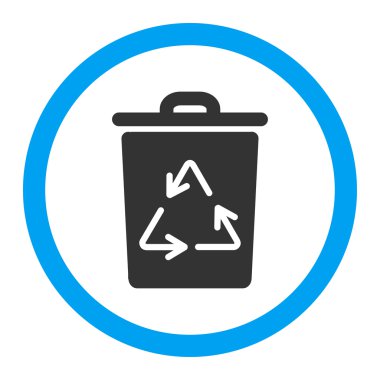 Çöp tenekesi yuvarlak vektör simgesine